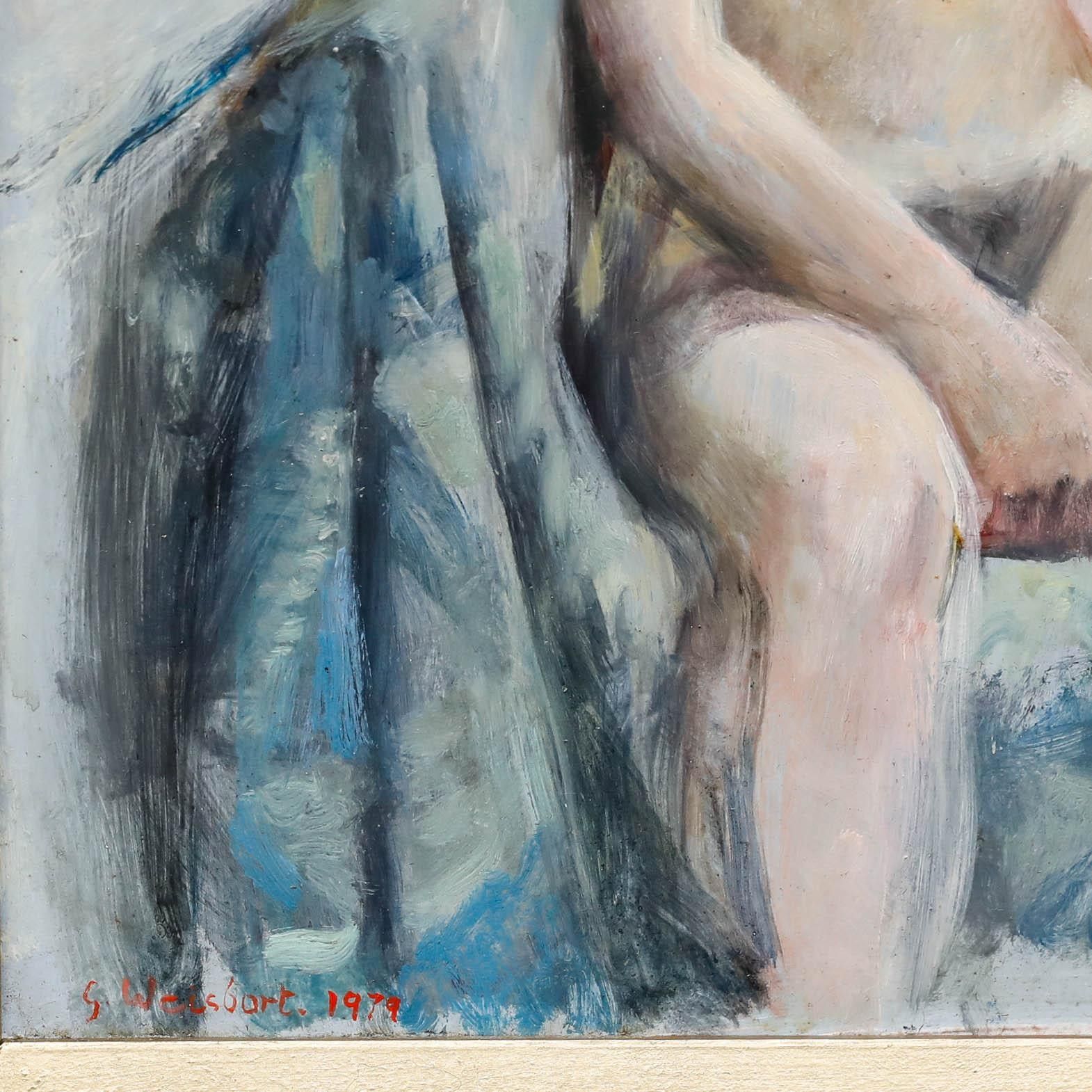 George Weissbort (1928 2013) Framed 20th Century Oil, Nude In The Studio photo vinterior