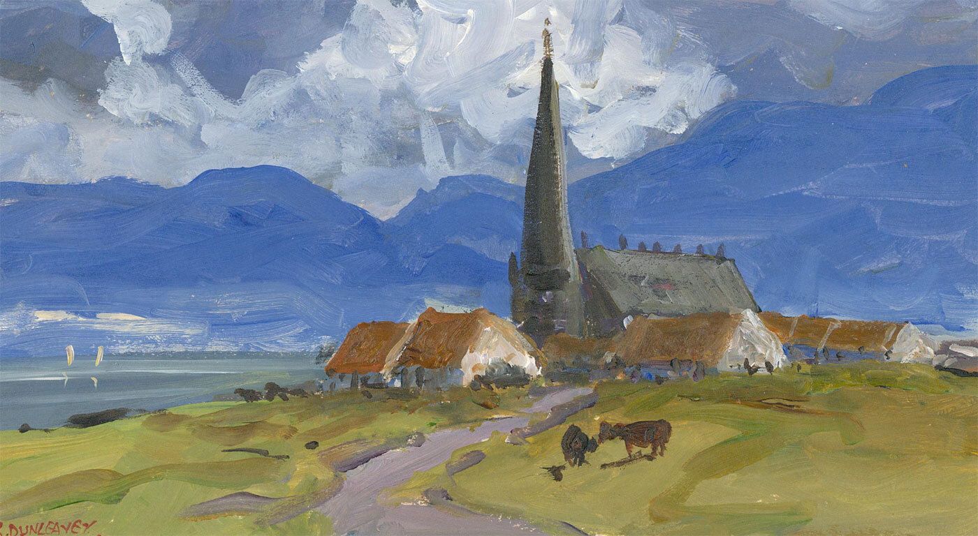 Robert Dunleavey (B.1970) Contemporary Acrylic, Irish Village On The Lake
