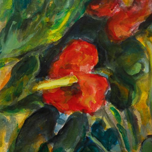 Glo Williams (B.1940) 20th Century Watercolour, Anthurium Lily photo Art