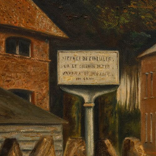 S. Liegeois  1931 Oil, Belgian Village photo Art