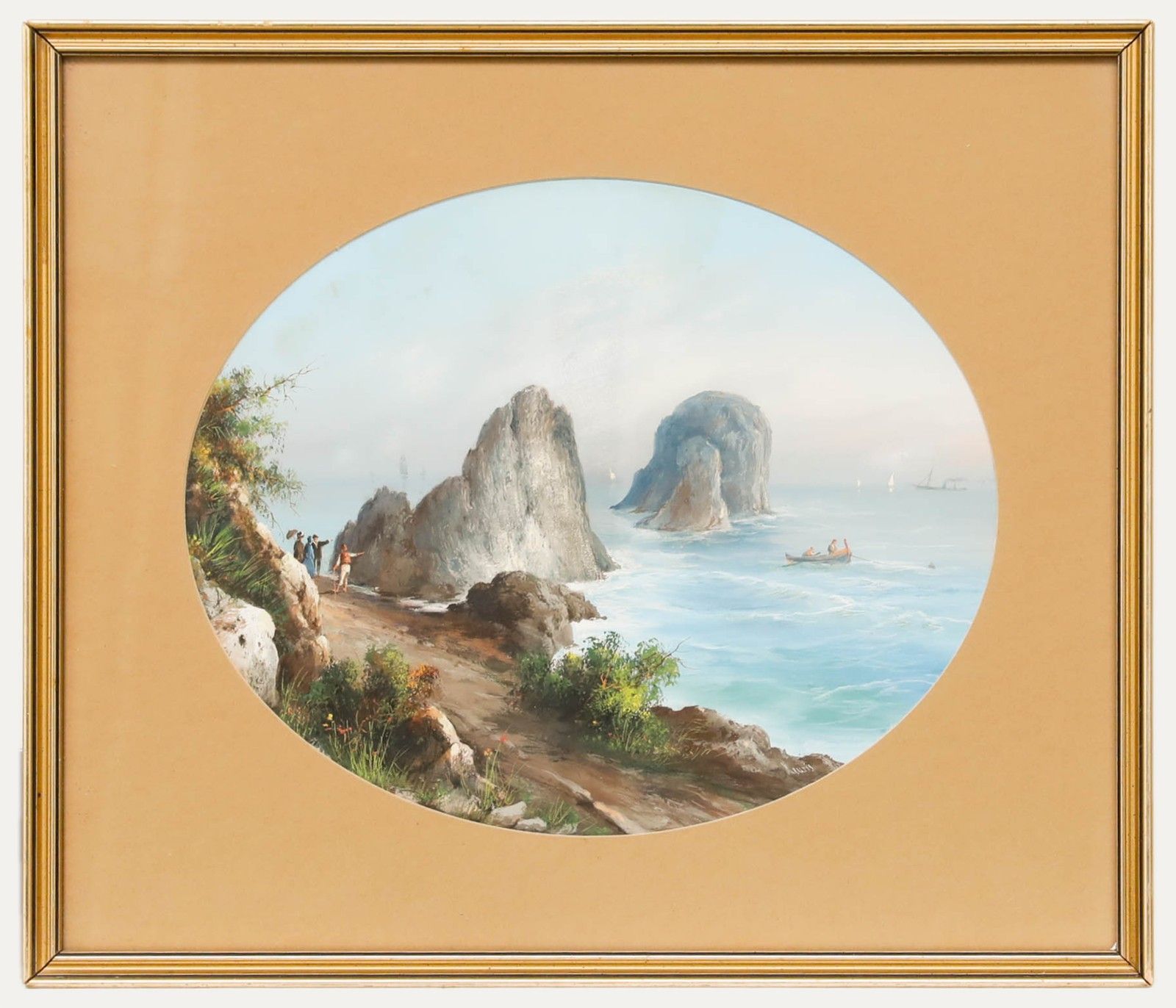 Emmanuel Meuris (1894 1969)  Early 20th Century Gouache, Faraglioni, Italy