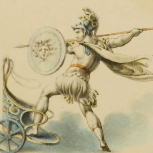 19th Century Watercolour Mercury's Chariot photo Art