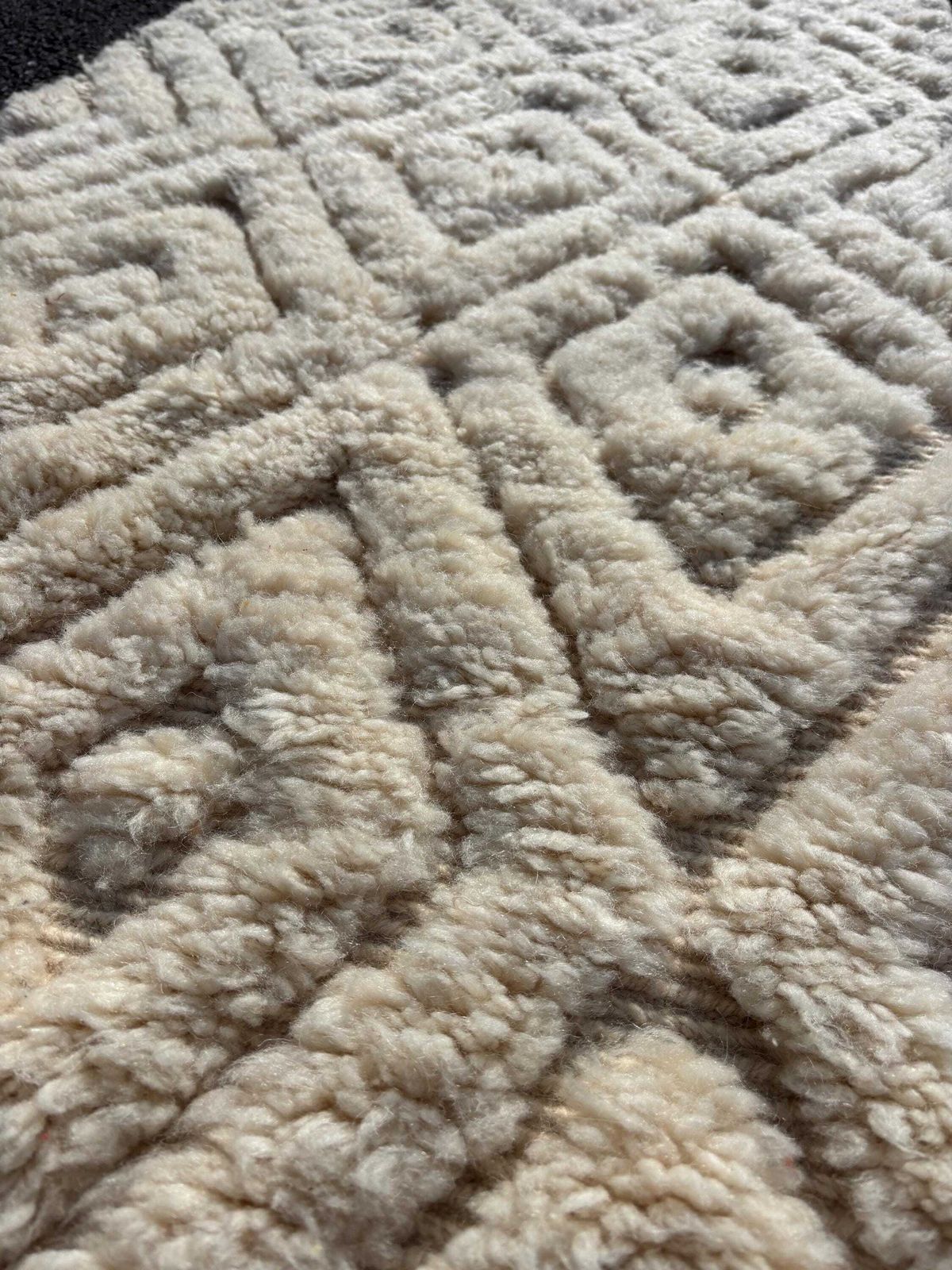 Moroccan White Runner Beni Ourain Rug 90x370 Cm, Living Room Runner Rug, White Moroccan Wool Rug, Berber Wool Rug, Modern Area Rug. photo vinterior