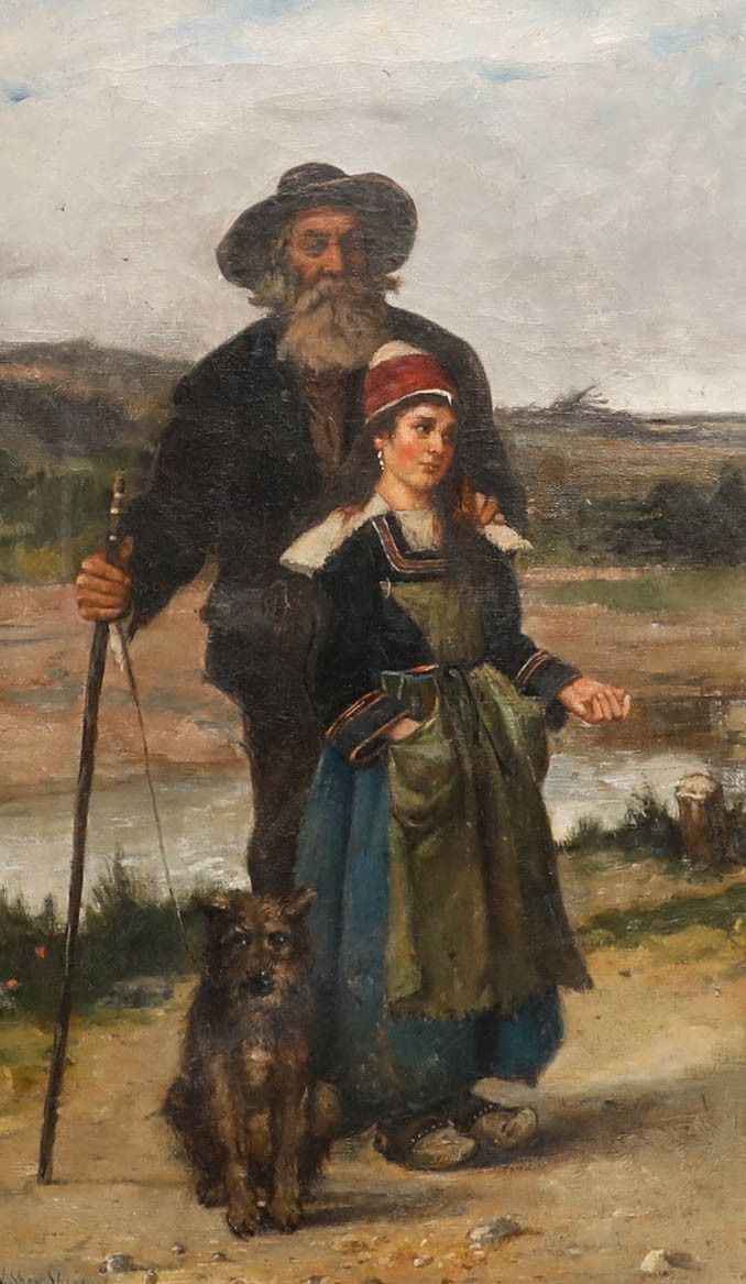 Walter Shaw Sparrow 1888 Oil, Donnez Moi Un Sou! photo furniture