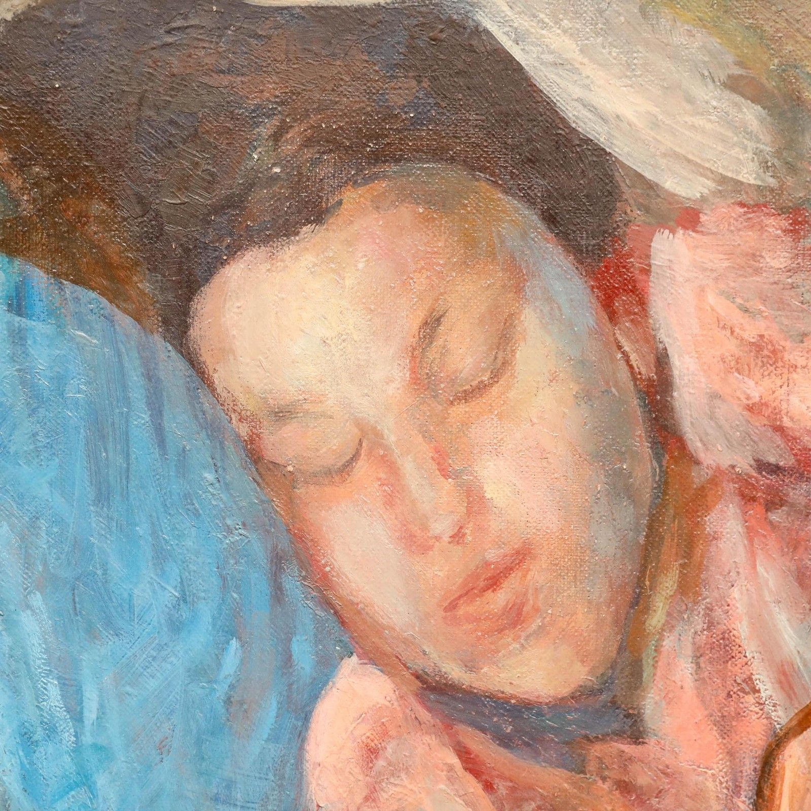 Bernadette Kelly (B.1933) 2008 Oil, Sleeping Girl In Pink photo Art