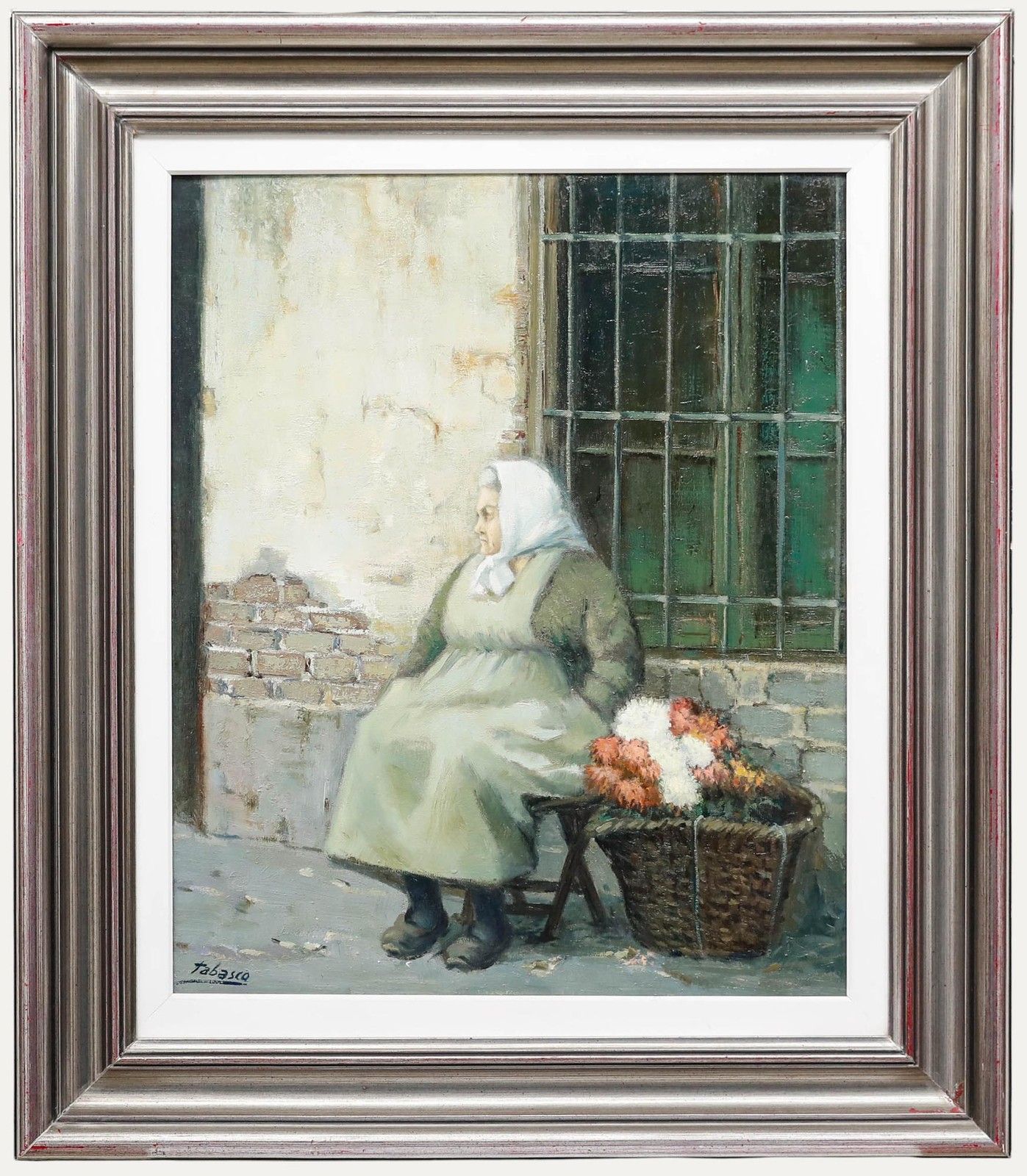Felix Tabasco (1947 2007)  Framed 20th Century Oil, A Spanish Flower Seller