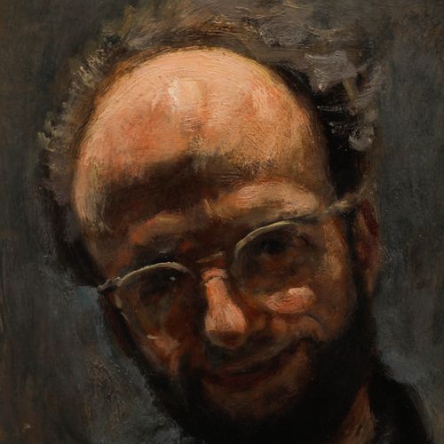 George Weissbort (1928 2013) 20th Century Oil, Self Portrait With A Smile photo Art