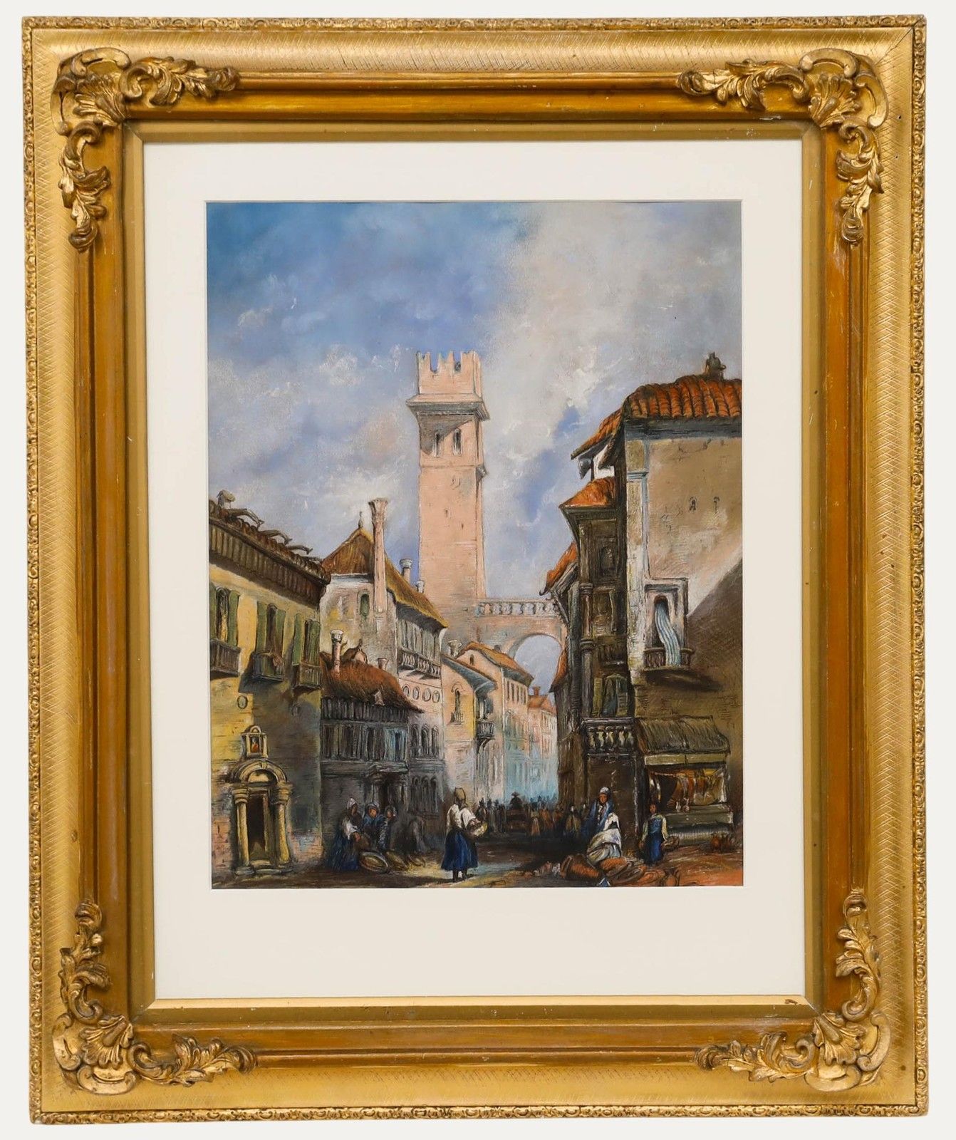 Early 20th Century Pastel Morning Market