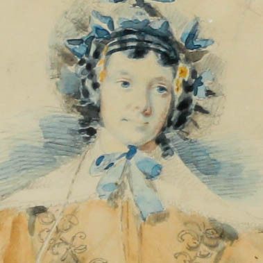 Framed Early 19th Century Watercolour Portrait Of Mrs Duvall photo Art