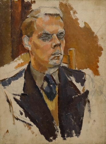 Attrib. Robert De Quin Mid 20th Century Oil, Man In A Suit photo furniture