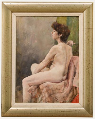 George Weissbort (1928 2013) Framed 20th Century Oil, Nude In Profile
