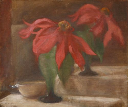 Cecile Hertz Eyrolles (1875 1974) Oil, Pink Coneflower In A Green Vase photo furniture