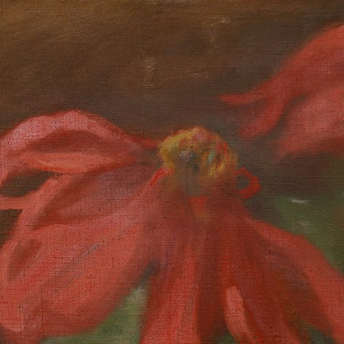 Cecile Hertz Eyrolles (1875 1974) Oil, Pink Coneflower In A Green Vase photo 449.0
