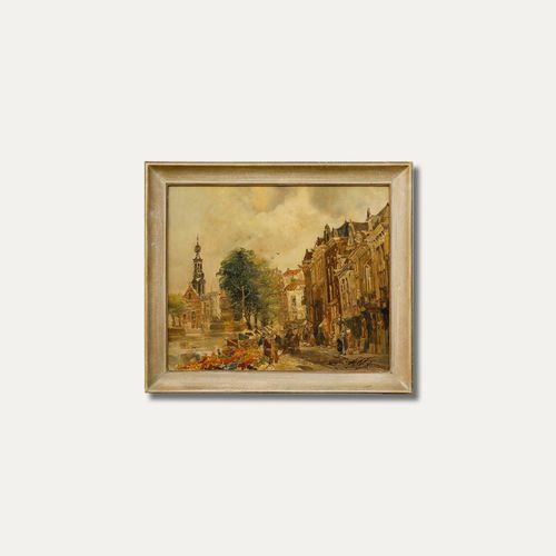 Jan De Vogel Dutch (1909 1984)  1956 Oil, Culemborg, Netherlands photo vintage