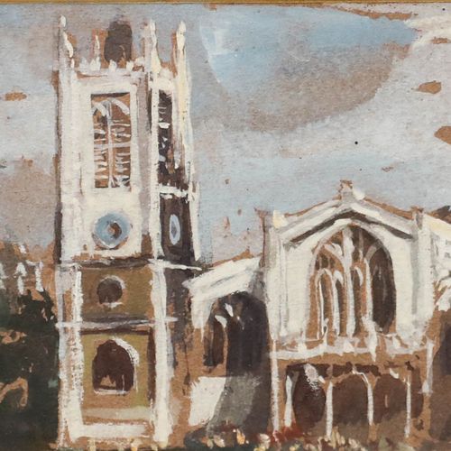 Jim Dolby 20th Century Gouache, St Margaret's Church photo Art