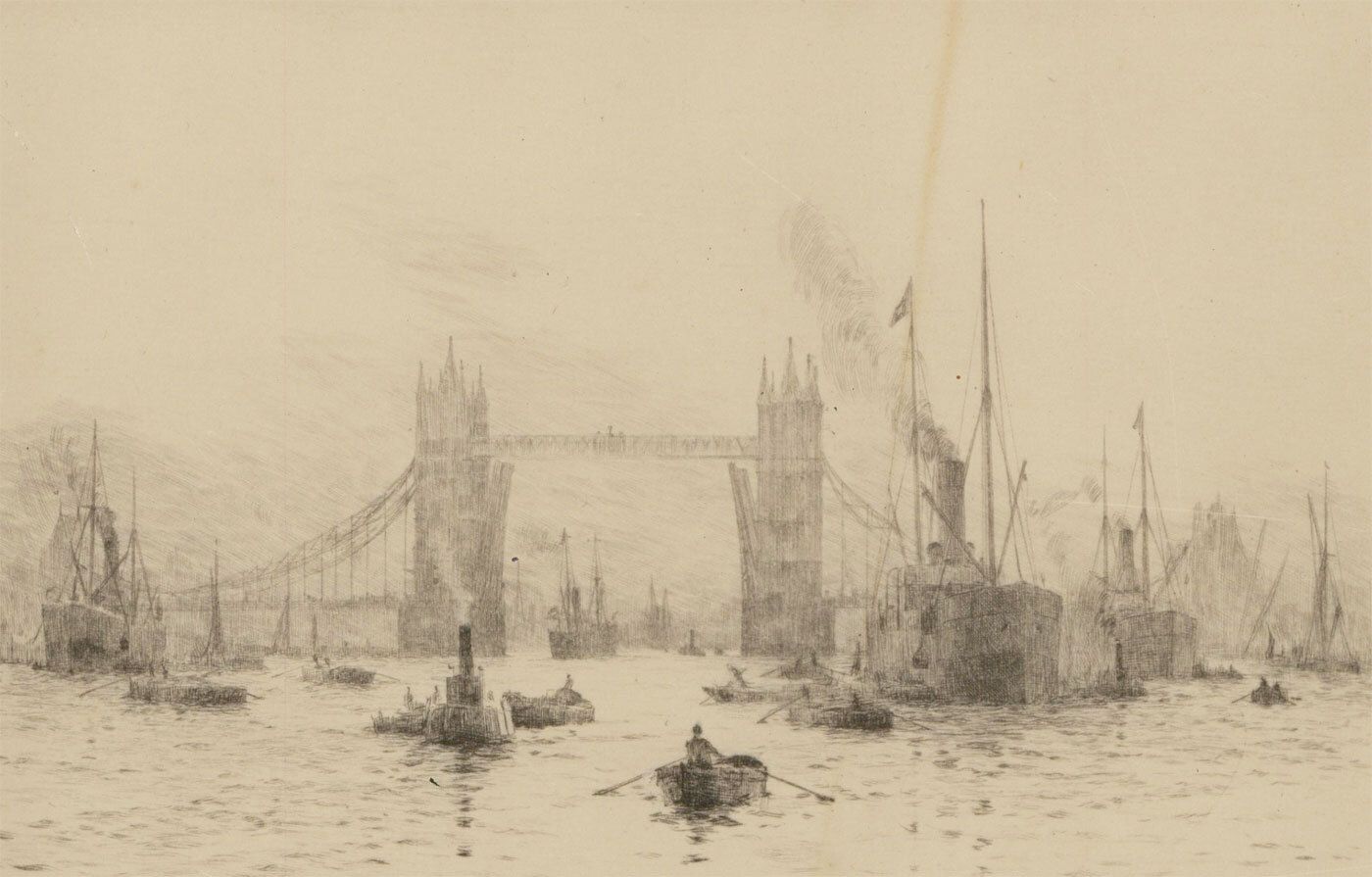Rowland Langmaid Ra (1897 1956) Signed & Framed Original Etching, Tower Bridge photo furniture