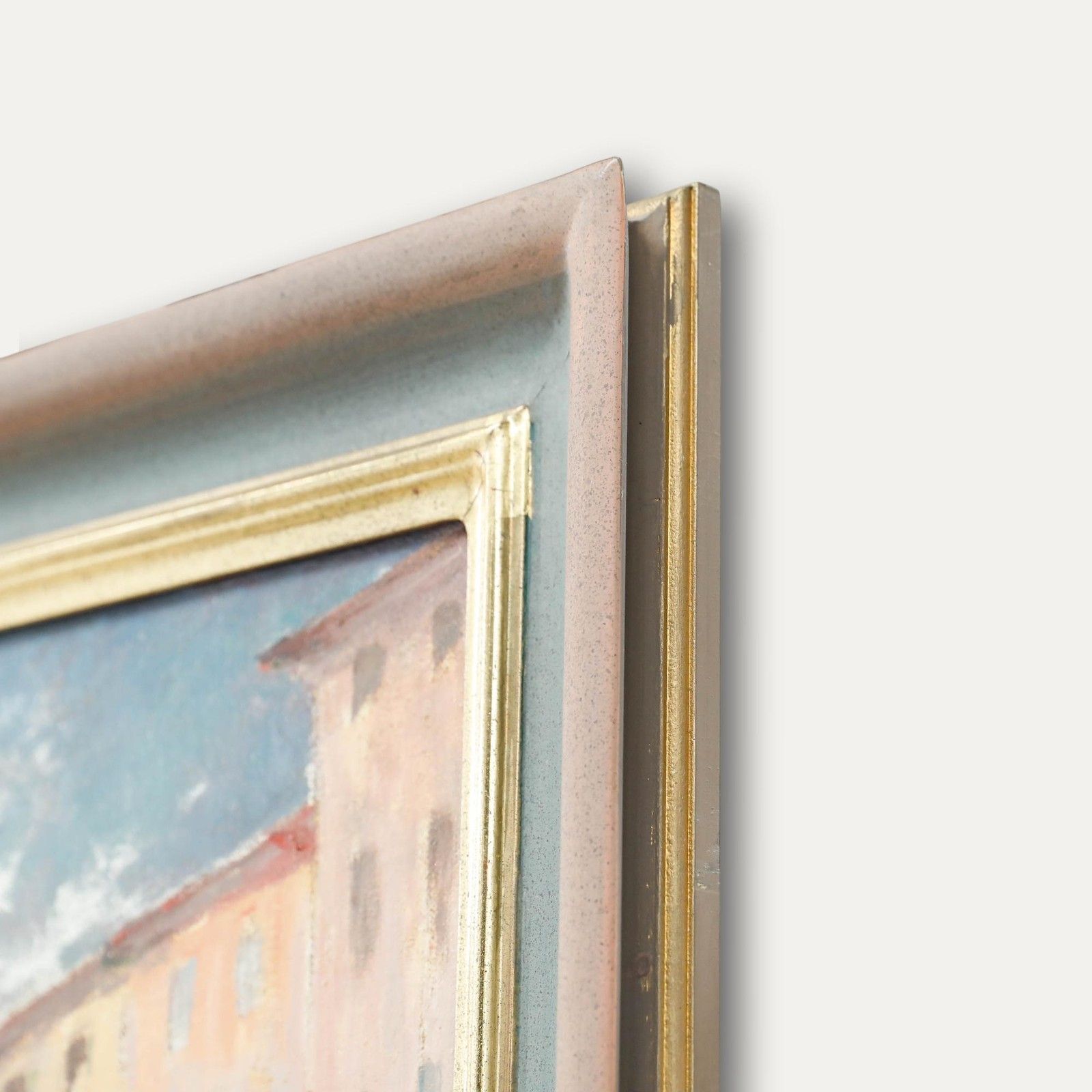 Karl Schwarz Framed 20th Century Oil, Street Scene In Southern Tuscany photo vinterior