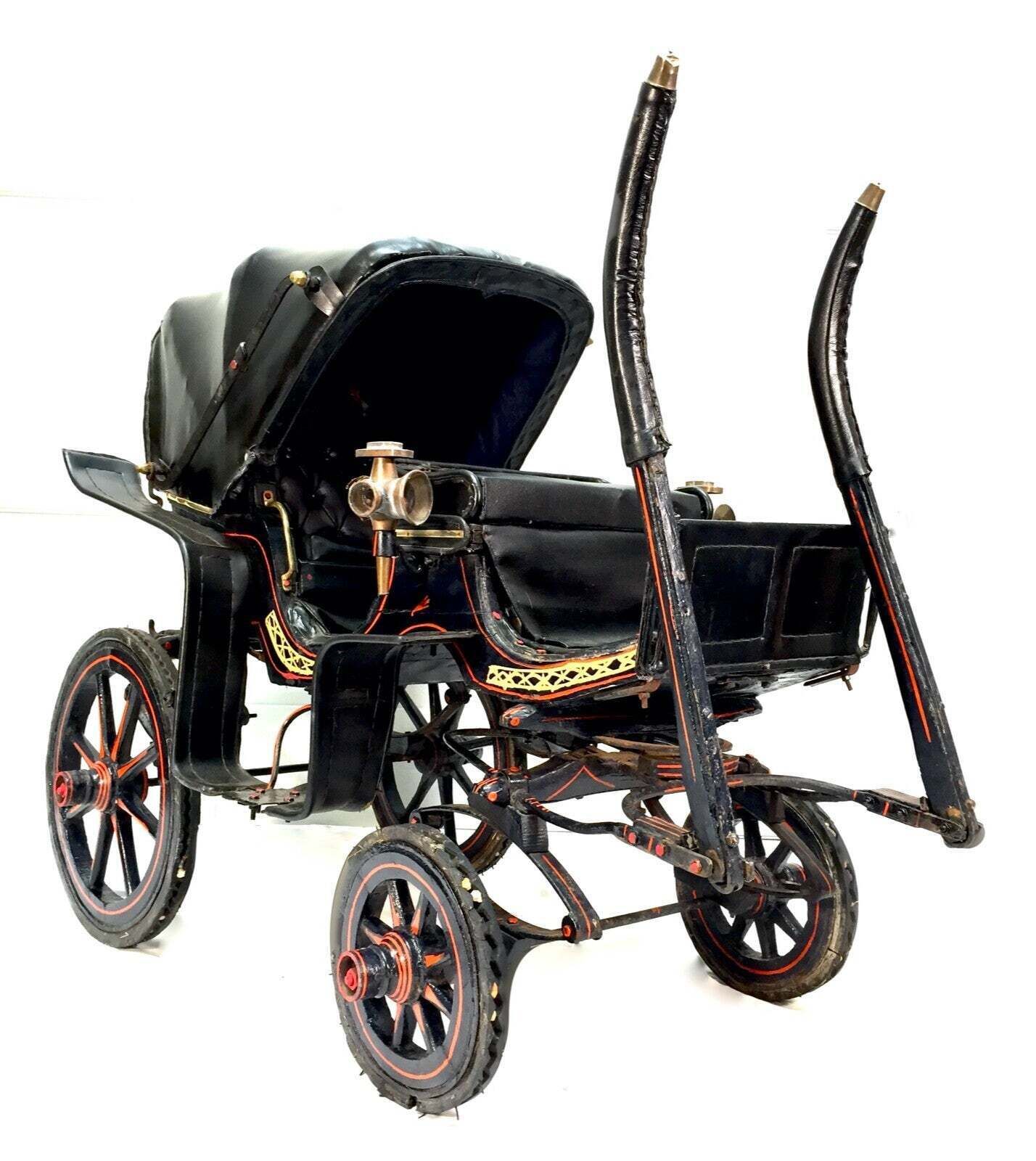 Antique 19th Century Victorian Childs Barouche Horse Drawn Carriage / Cart C1880