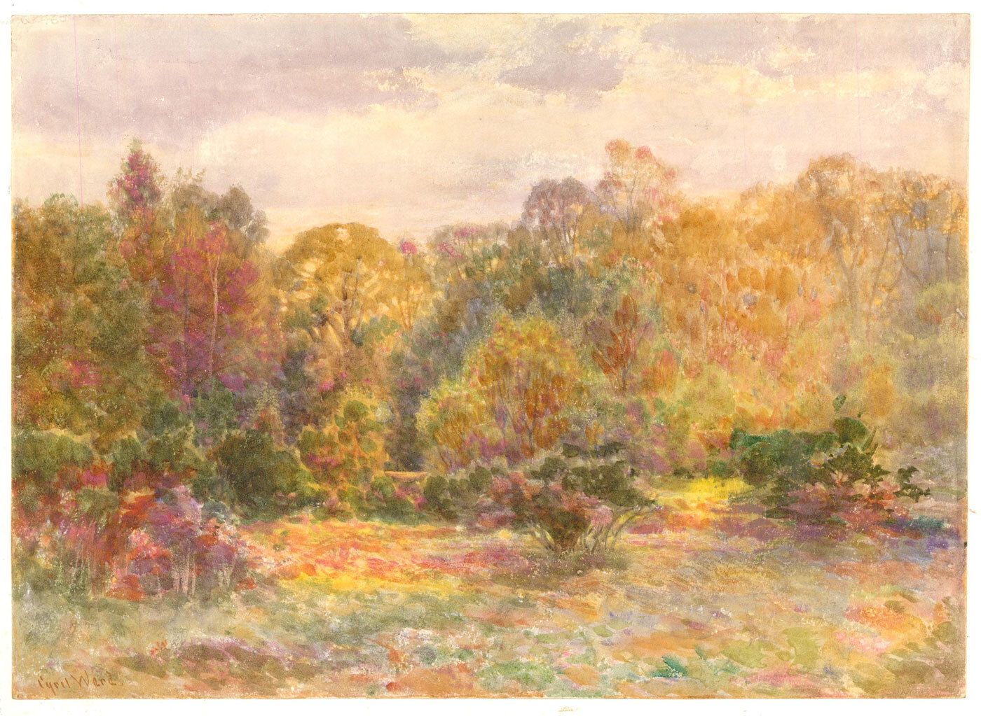 Cyril Ward Rca (1863 1935) Late 19th Century Watercolour, Autumnal Forest photo furniture