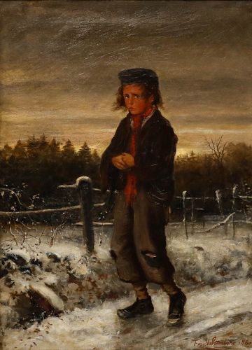 Frank Sternberg Barbizon School 1880 Oil, The Young Tatterdemalion photo furniture