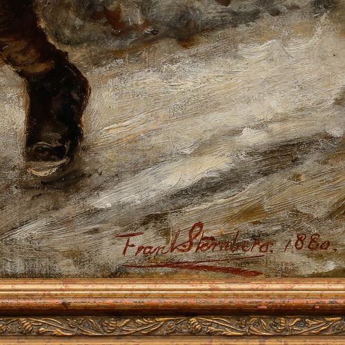 Frank Sternberg Barbizon School 1880 Oil, The Young Tatterdemalion photo buy