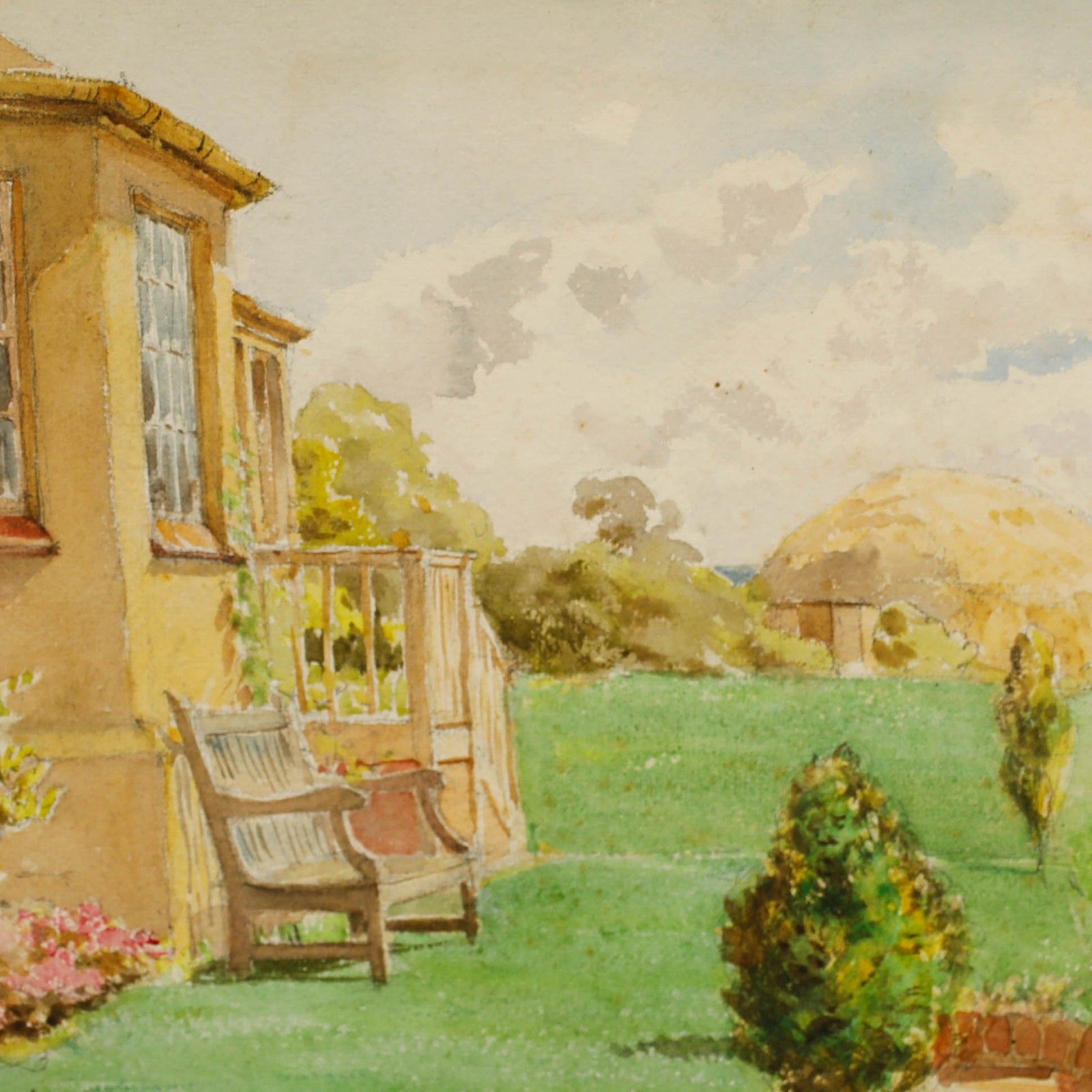 Alfred Henry Hart (1866 1953) Early 20th Century Watercolour, Summer Garden photo Art