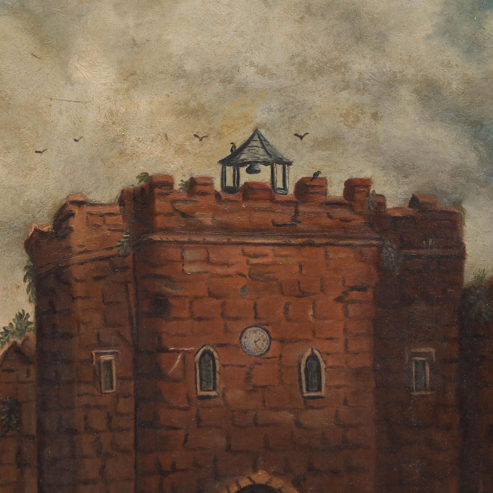 Naive Late 19th Century Oil The Gatehouse photo Art