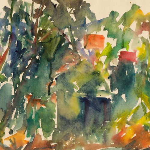 Anton Gold (1914 1970) Mid 20th Century Watercolour, Through The Trees photo for sale