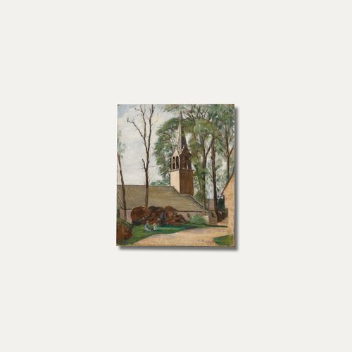 Cecile Hertz Eyrolles (1875 1974) Mid 20th Century Oil, By The Church photo buy