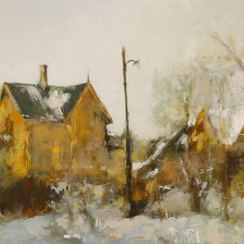 1977 Oil Winter In Bergen, Norway photo Art