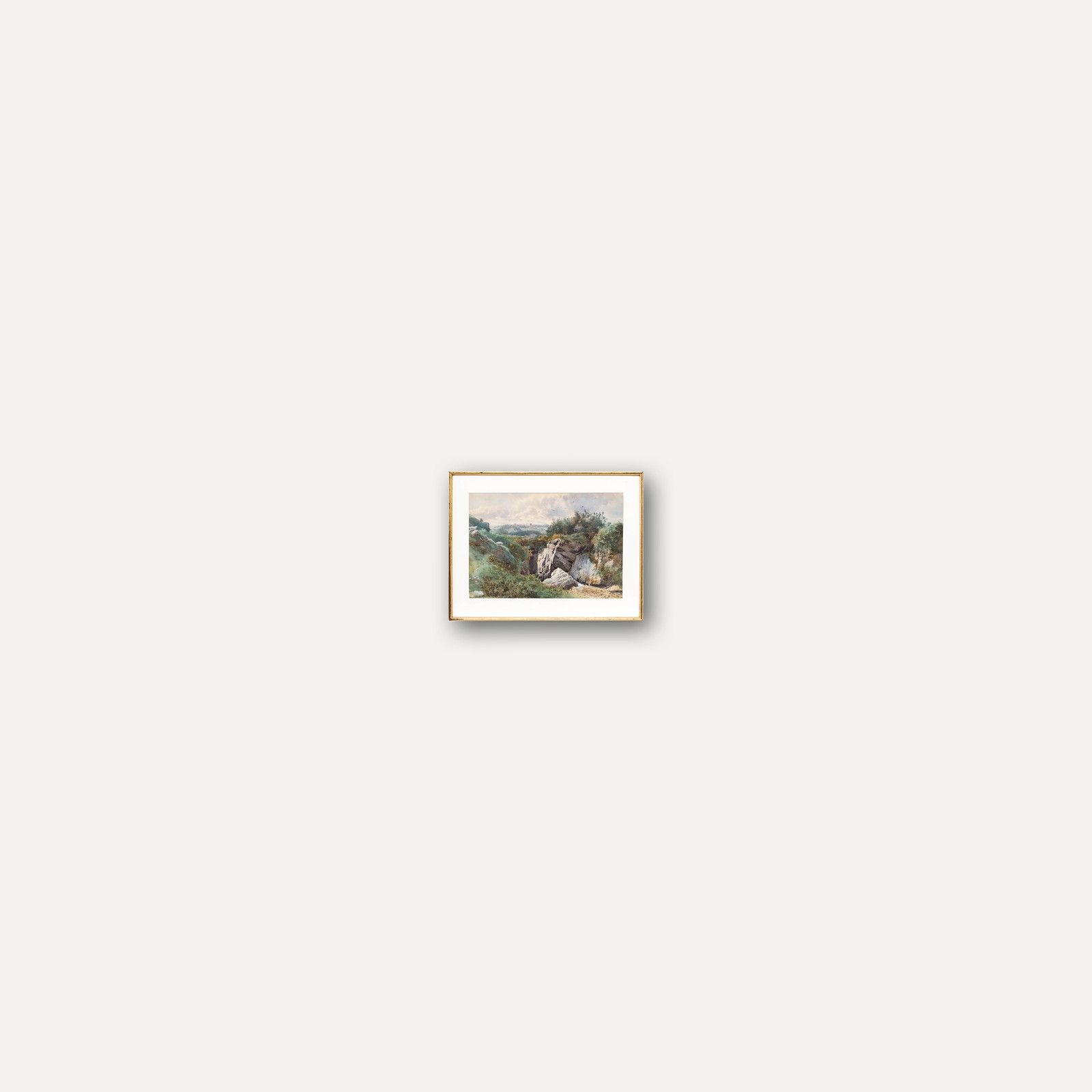Francis G. Coleridge (1838 1923)  Framed Watercolour, Sheep Grazing Near A Gorge photo vinterior