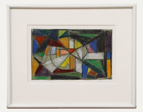 August Ludwig Schmitt (1882 1936) Pastel, Abstract Stained Glass I