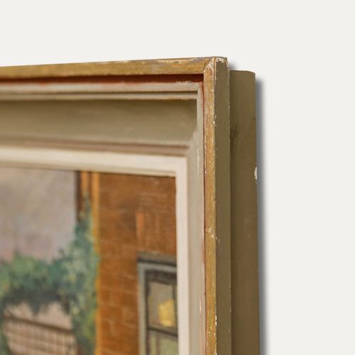 Framed Mid 20th Century Oil Flower Garden photo 430.0