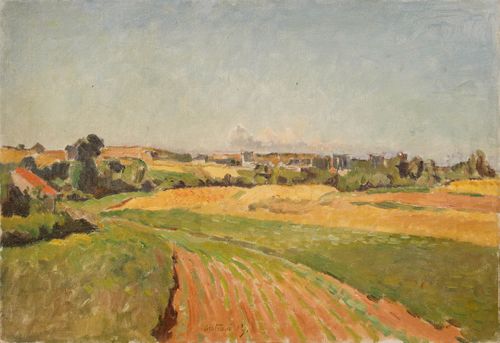 Bertrand Py (1895 1973) Mid 20th Century Oil, Route Dans La Campagne photo furniture