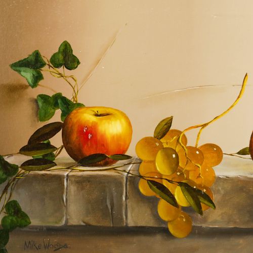 Mike Woods (1976 2003) 20th Century Oil, Grapes, Apples And Wine photo Art
