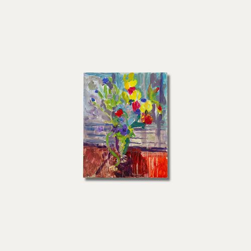 Annelise Firth (B.1961) Contemporary Oil, A Vase Of Garden Flowers photo vinterior