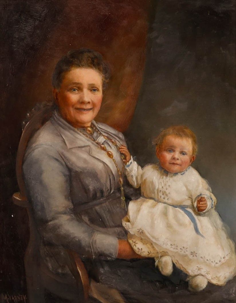 Madam Varney 19th Century Oil, Mother And Child photo furniture