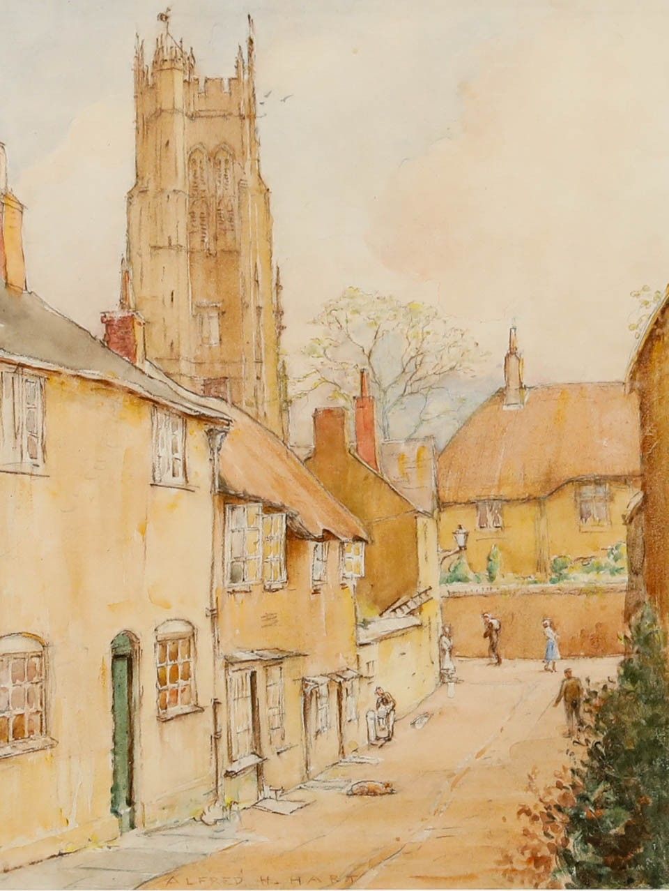 Alfred Henry Hart (1866 1953 )  Framed Watercolour, Beaminster photo furniture