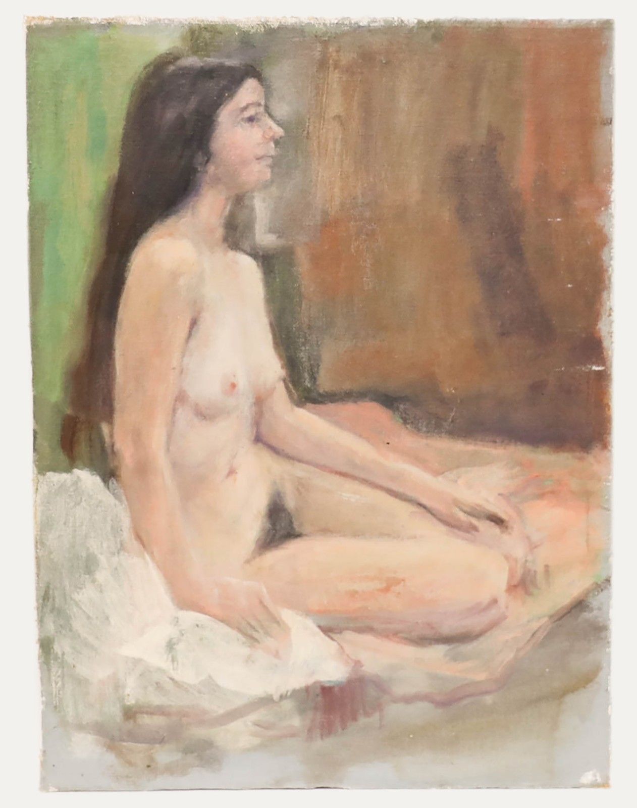 George Weissbort (1928 2013) 20th Century Oil, Resting In White Sheets photo furniture