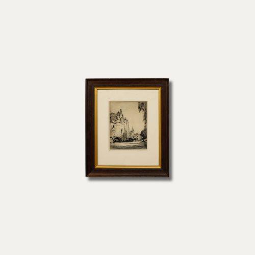 Malcolm Osborne (1880 1963)  Etching, Work In The Church Yard photo vinterior