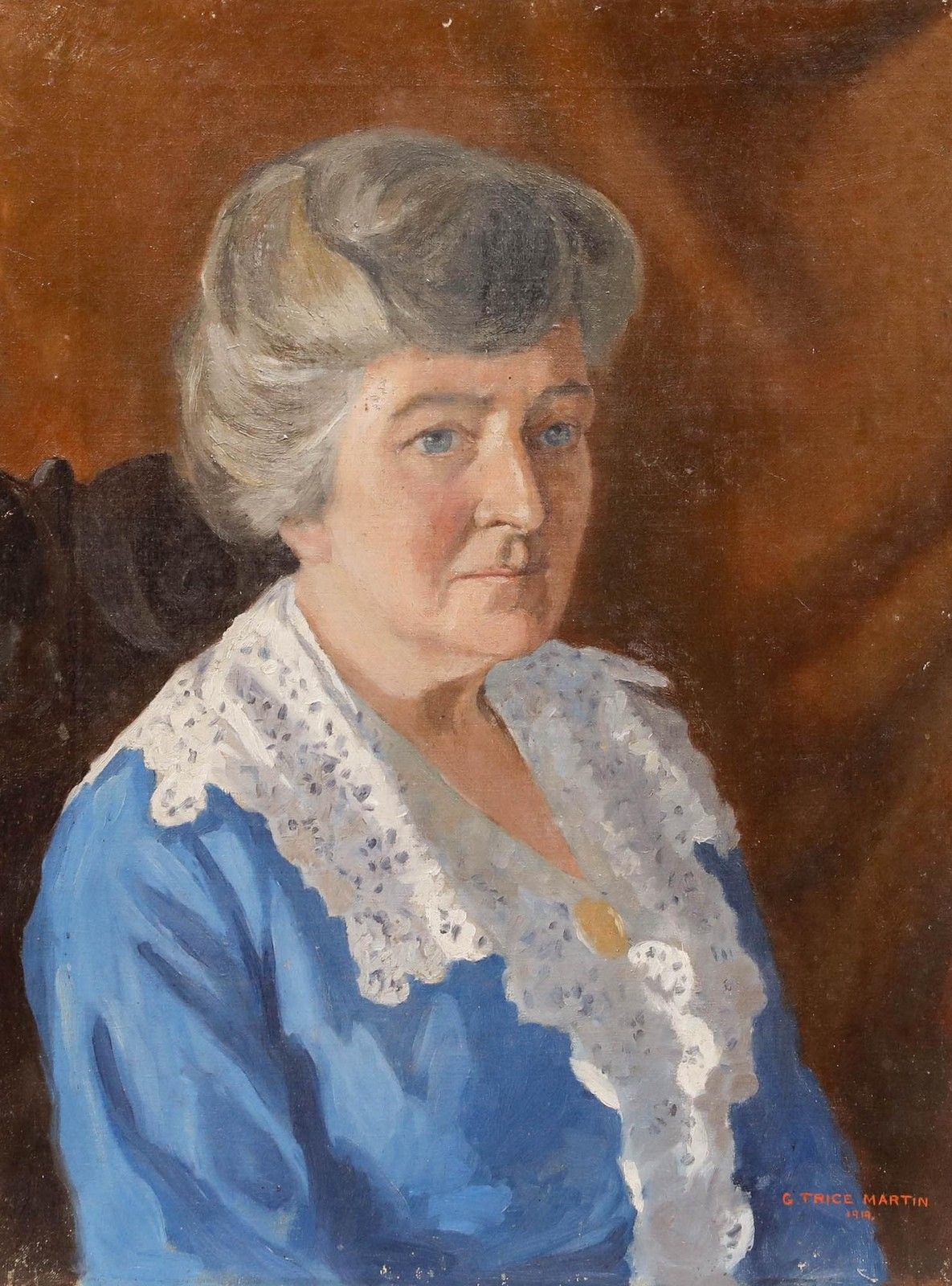Gerald Trice Martin (1893 1961) Early 20th Century Oil, Lady In Blue photo furniture