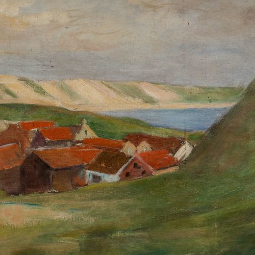 Cecile Hertz Eyrolles (1875 1974) Mid 20th Century Oil, A Village In Normandy photo Art