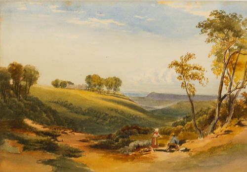 Style Of Cornelius Varley Mid 19th Century Watercolour, Auckland Castle photo furniture