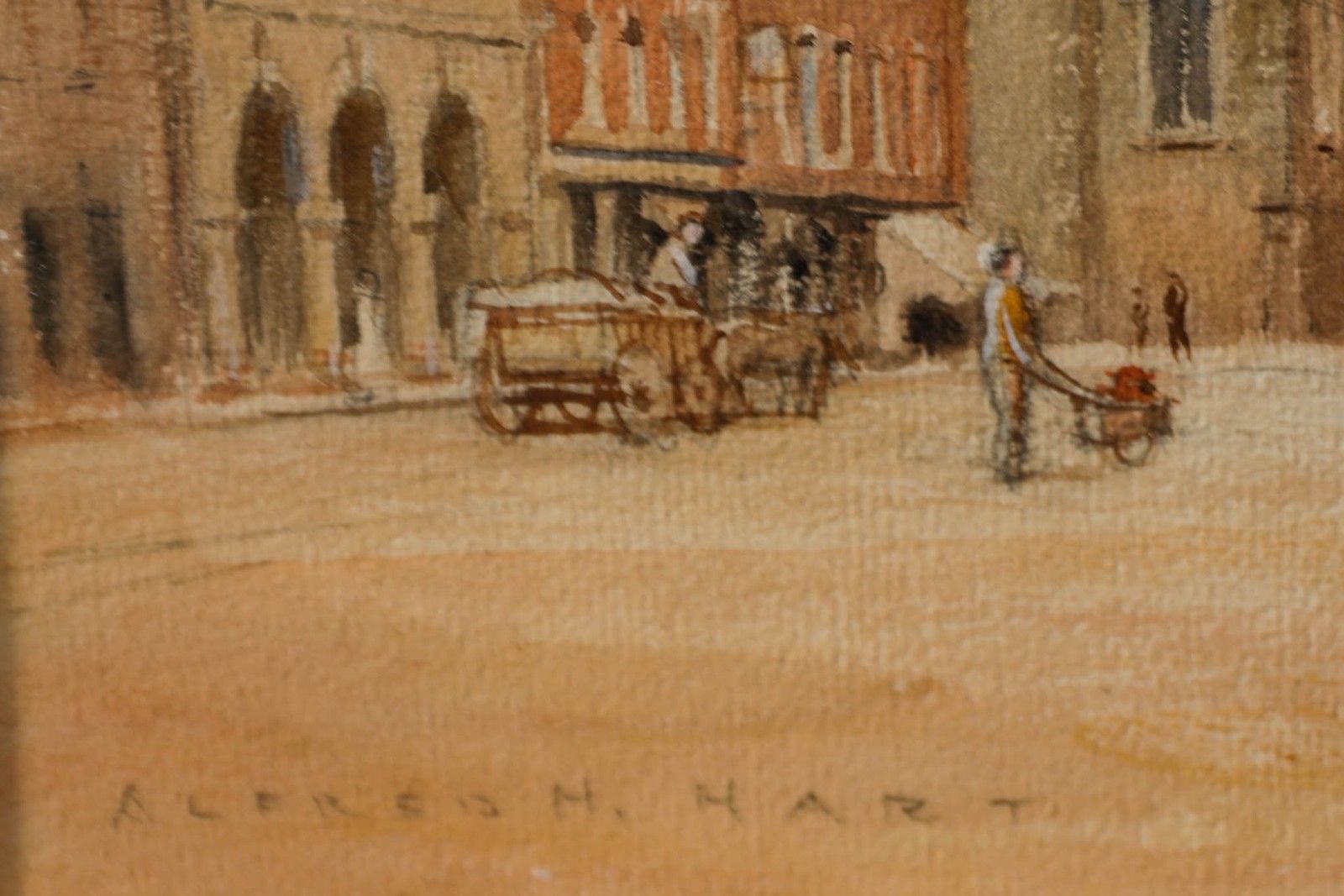 Alfred Henry Hart (1866 1953) Framed Watercolour, Market Place, Blandford photo vinterior