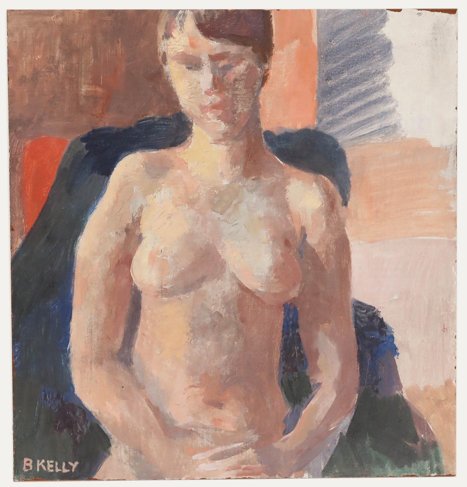 Bernadette Kelly (B.1933) 20th Century Oil, Seated Nude