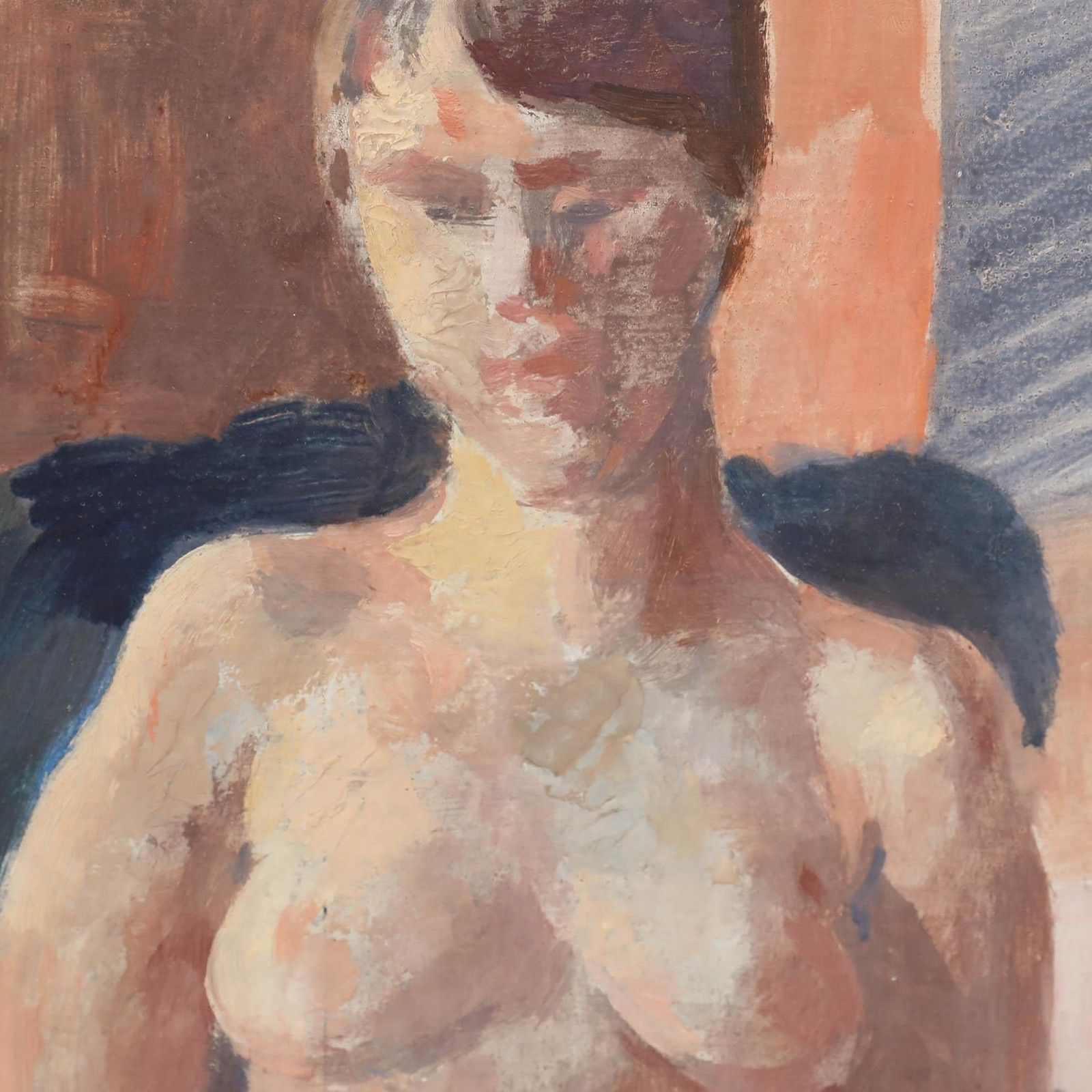 Bernadette Kelly (B.1933) 20th Century Oil, Seated Nude photo for sale