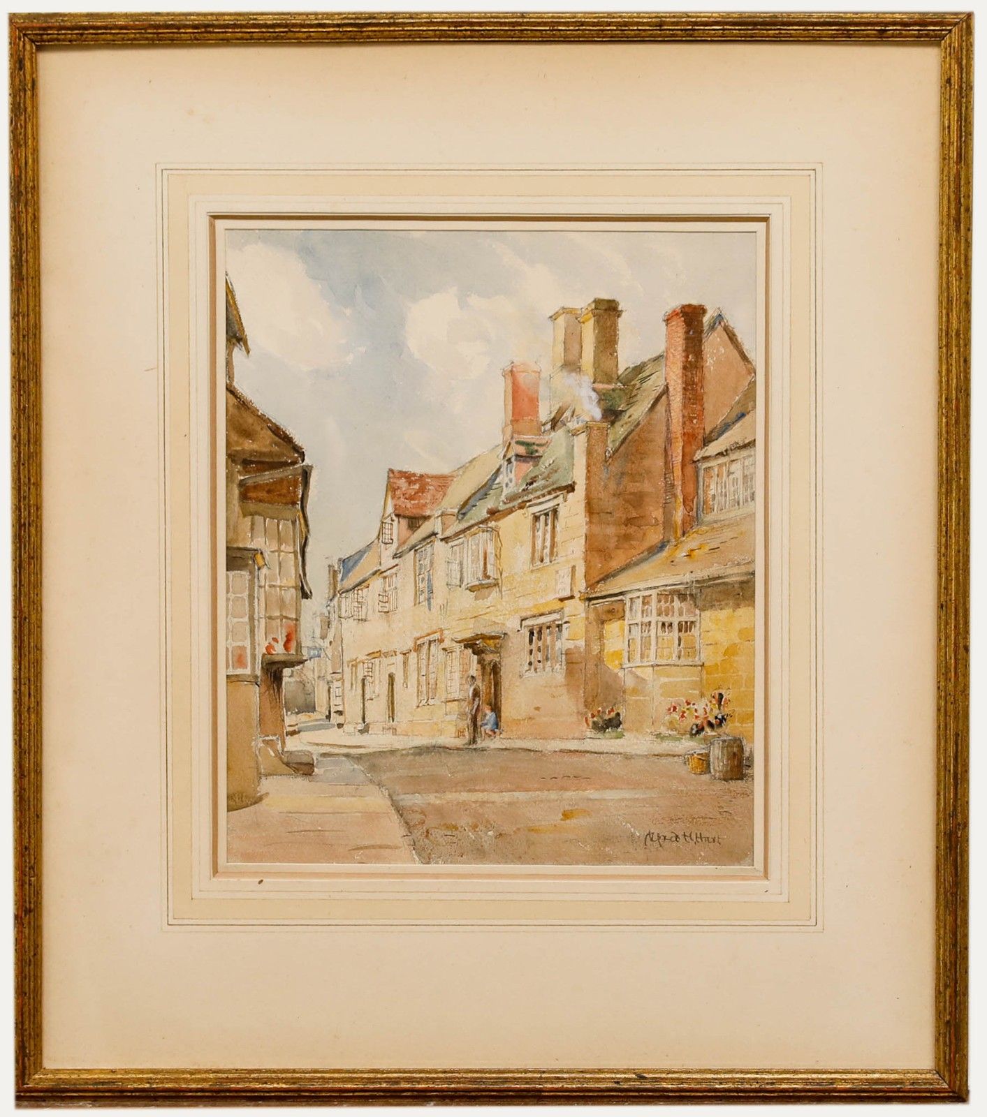 Alfred Henry Hart (1866 1953) Framed Watercolour, A Street In Chipping Camden