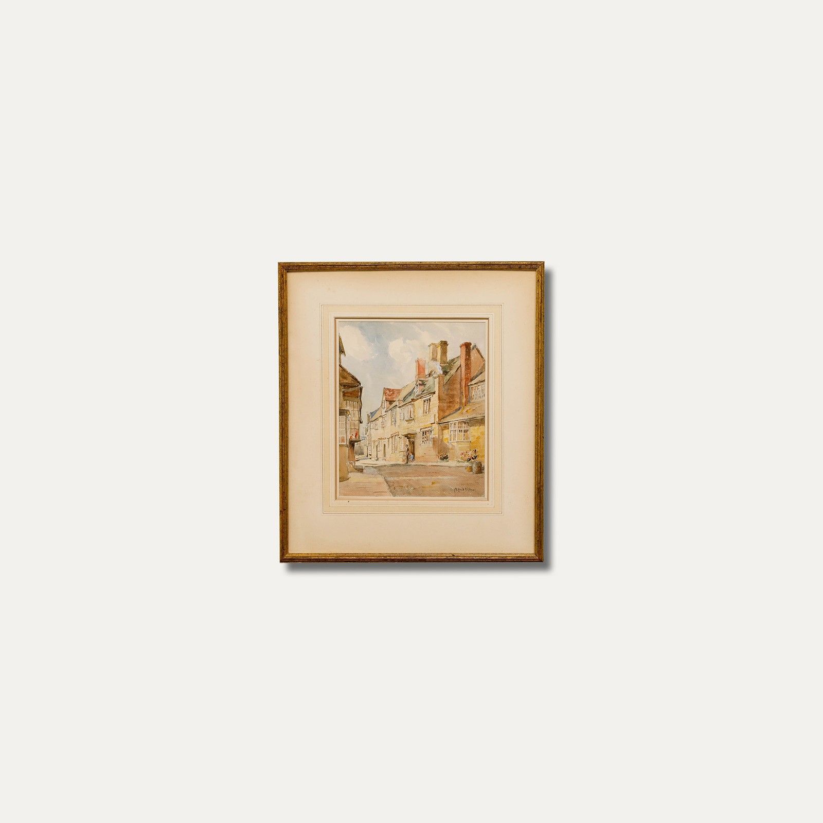 Alfred Henry Hart (1866 1953) Framed Watercolour, A Street In Chipping Camden photo buy