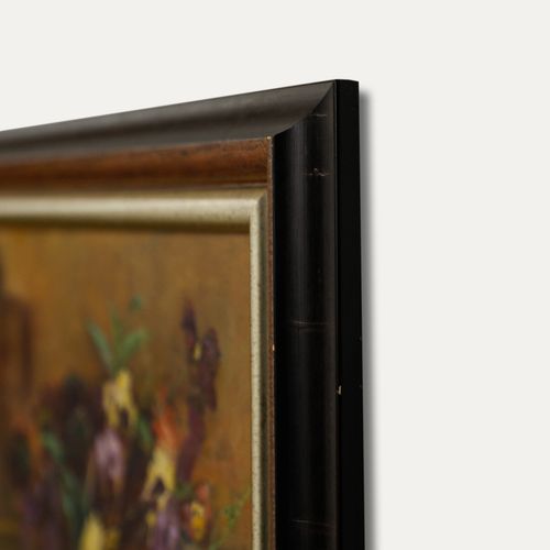 Cecile Hertz Eyrolles (1875 1974) Framed Oil, Still Life Of Violas photo vinterior