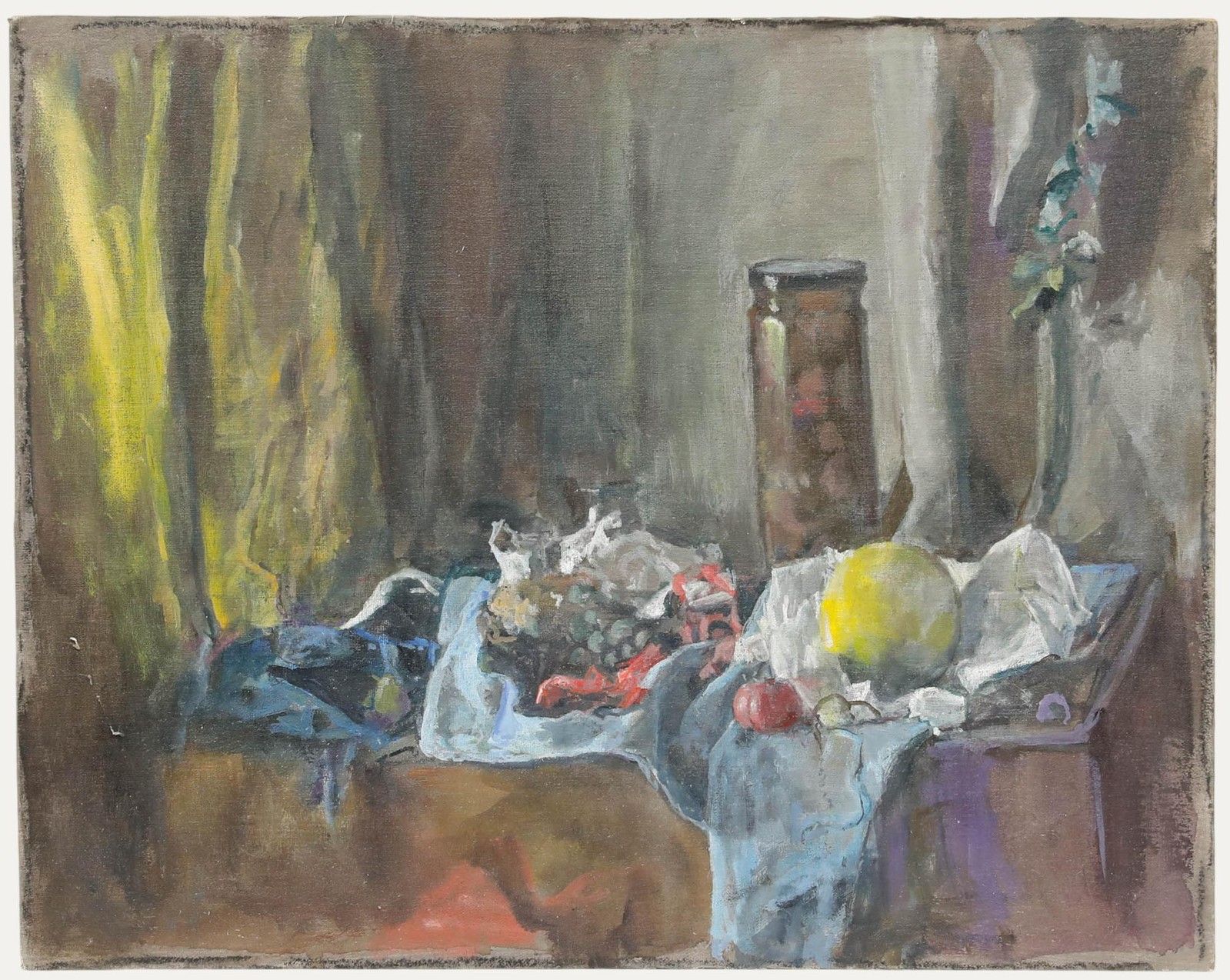George Weissbort (1928 2013) 20th Century Oil, A Jar Of Fruit, Apple & Grapes